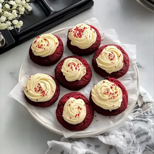 Crumbl Copycat Red Velvet Cookies