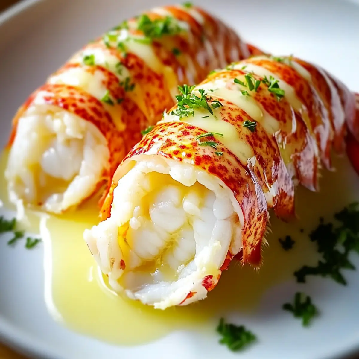 Golden Butter-Poached Lobster Tails