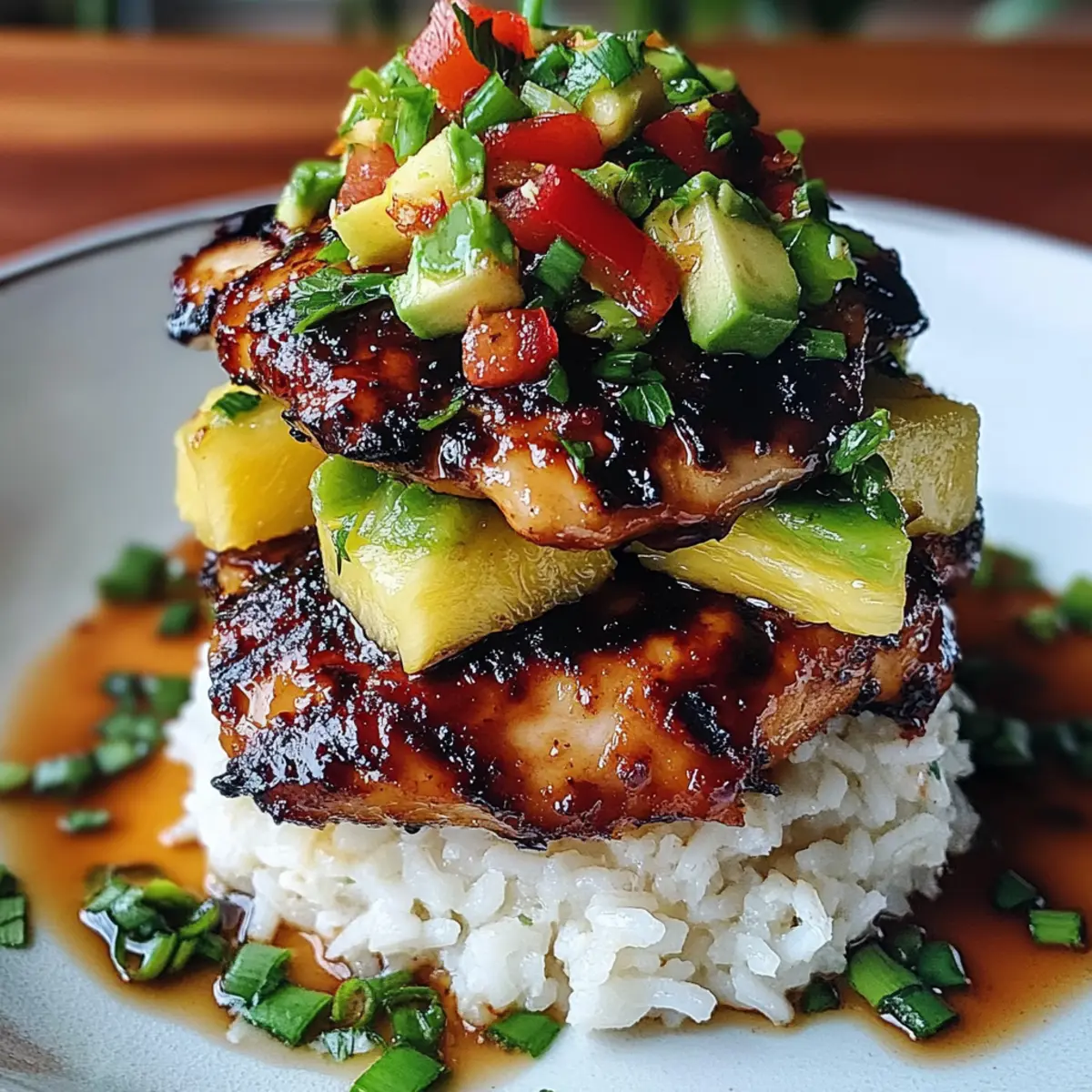 Hawaiian Huli Huli Chicken Stack
