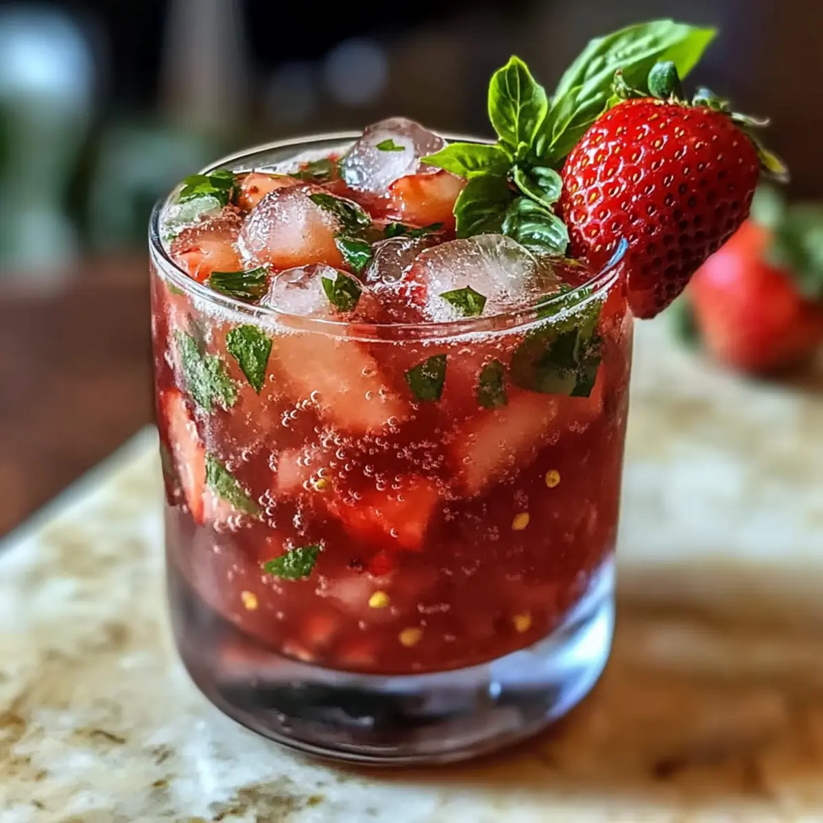 Strawberry Basil Smash Cocktail