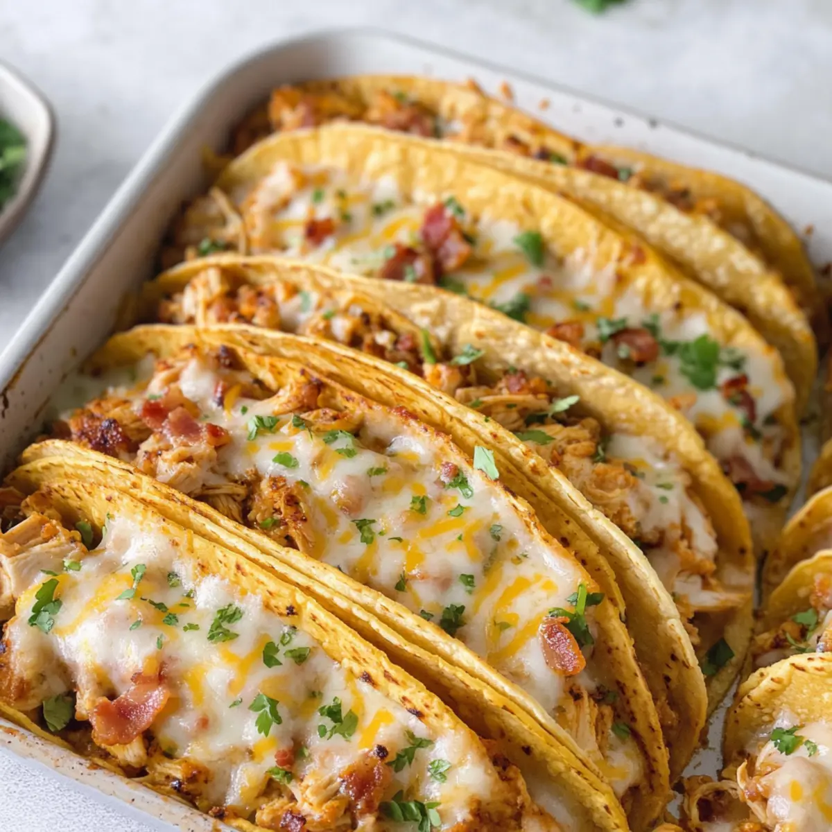 Baked Chicken Bacon Ranch Tacos