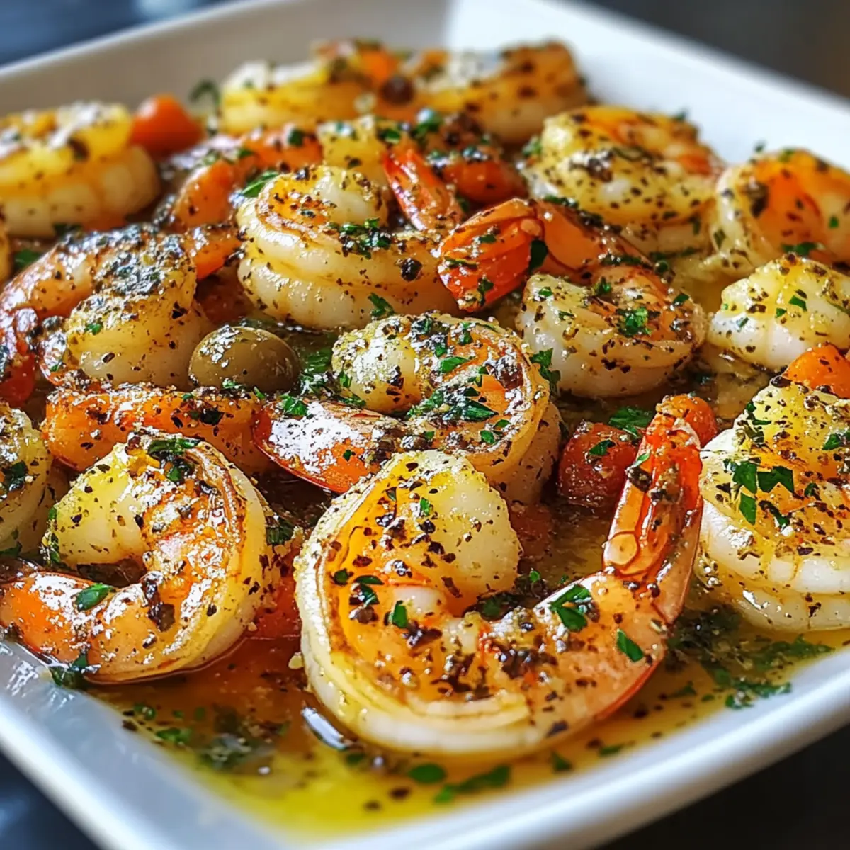 Mediterranean Shrimp Skillet with Lemon Garlic Sauce
