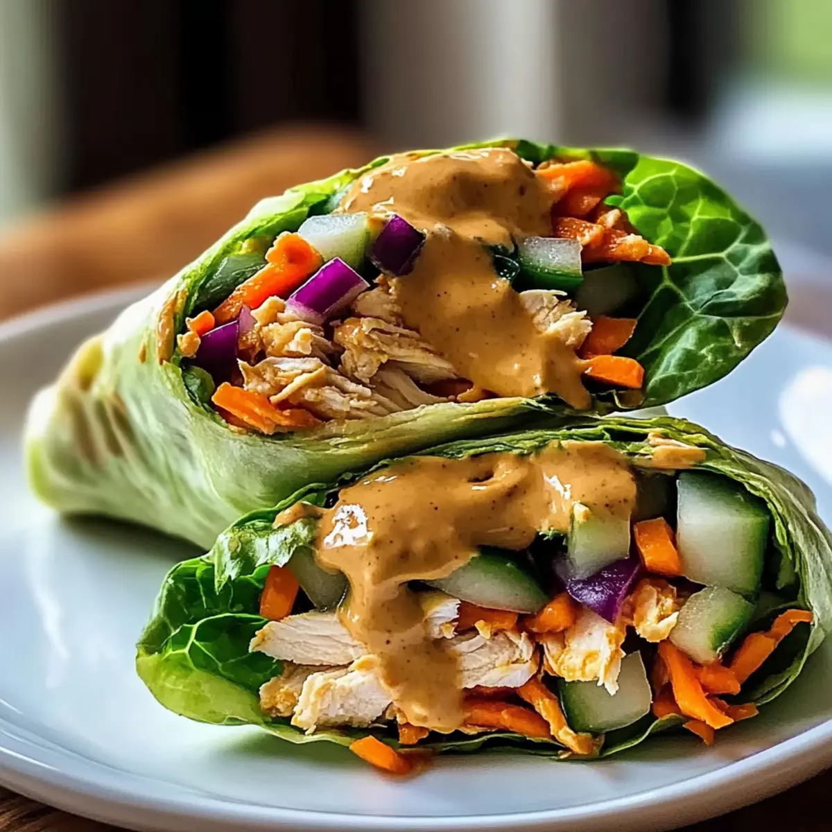Thai Peanut Chicken Wraps