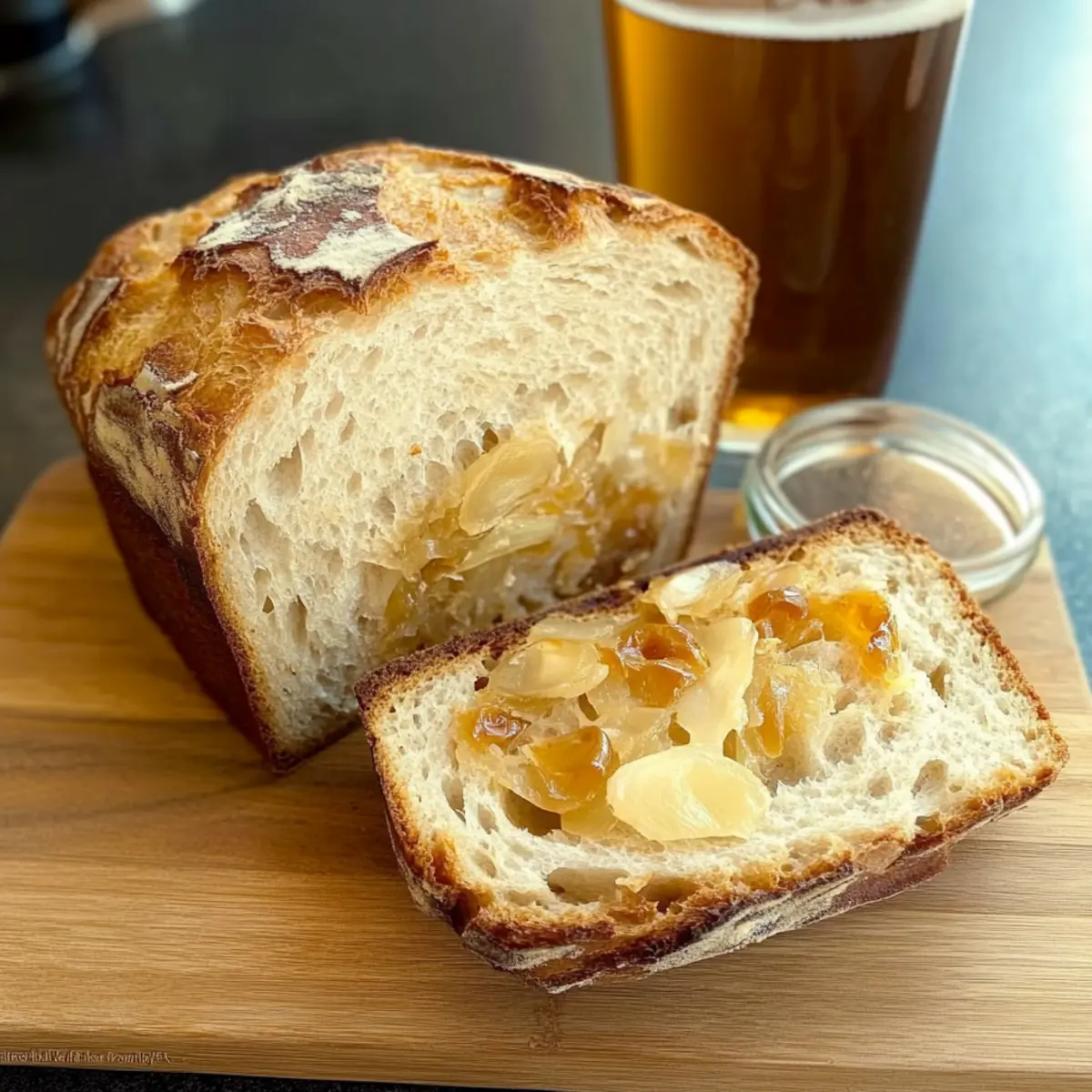 Beer Gouda Onion Sourdough Bread