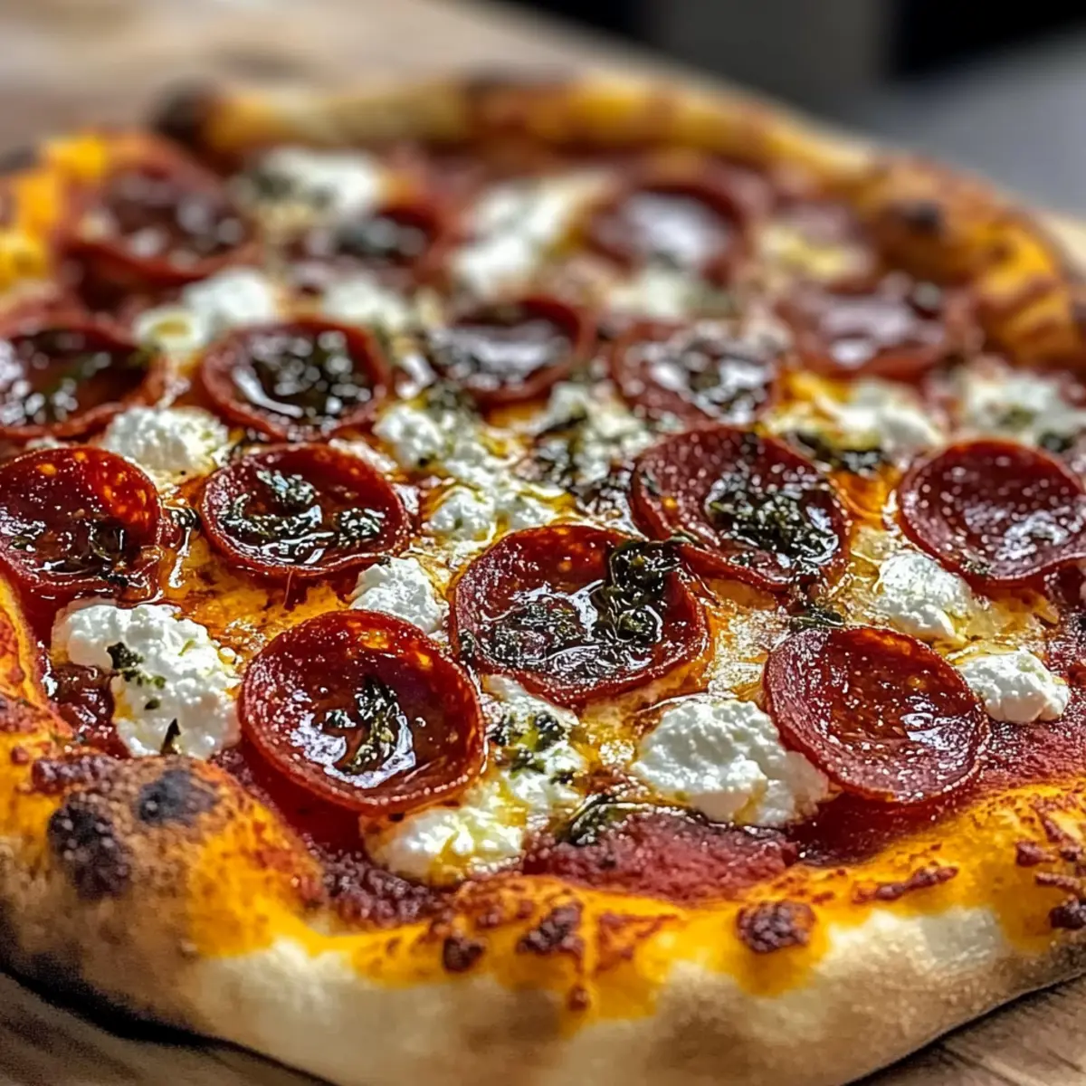 Hot Honey Pepperoni Ricotta Pizza