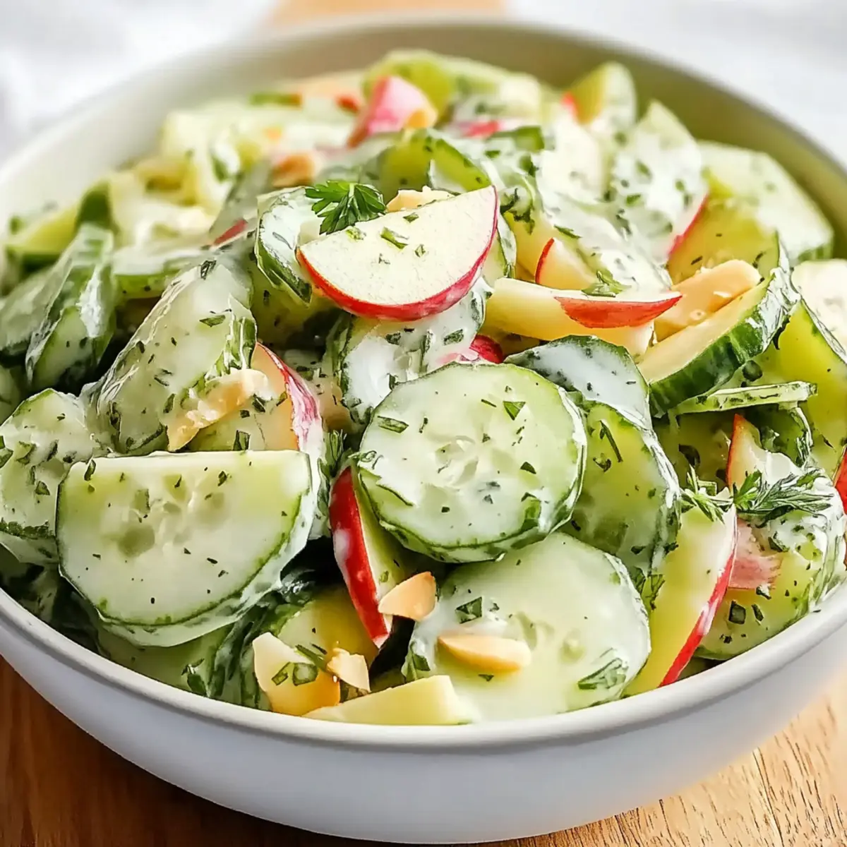 Crunchy Cucumber Apple Salad with Fresh Dressing