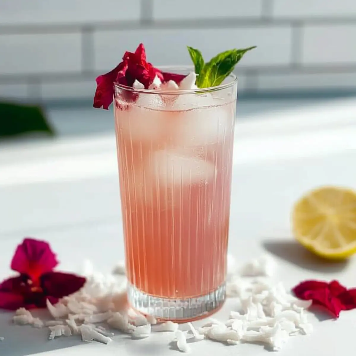 Coconut Hibiscus Breeze Mocktail
