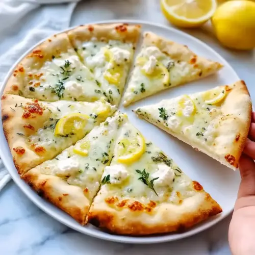 Lemon Pizza with Ricotta, Mozzarella, and Fresh Thyme