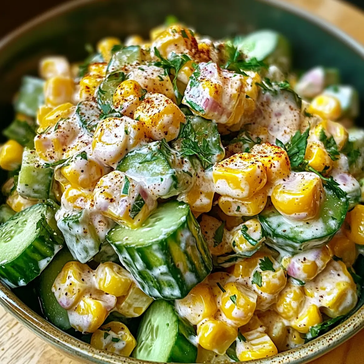 Street Corn Creamy Cucumber Salad