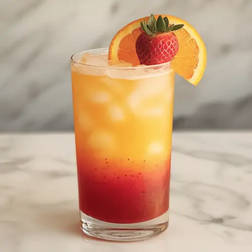 Strawberry Sunrise Mocktail