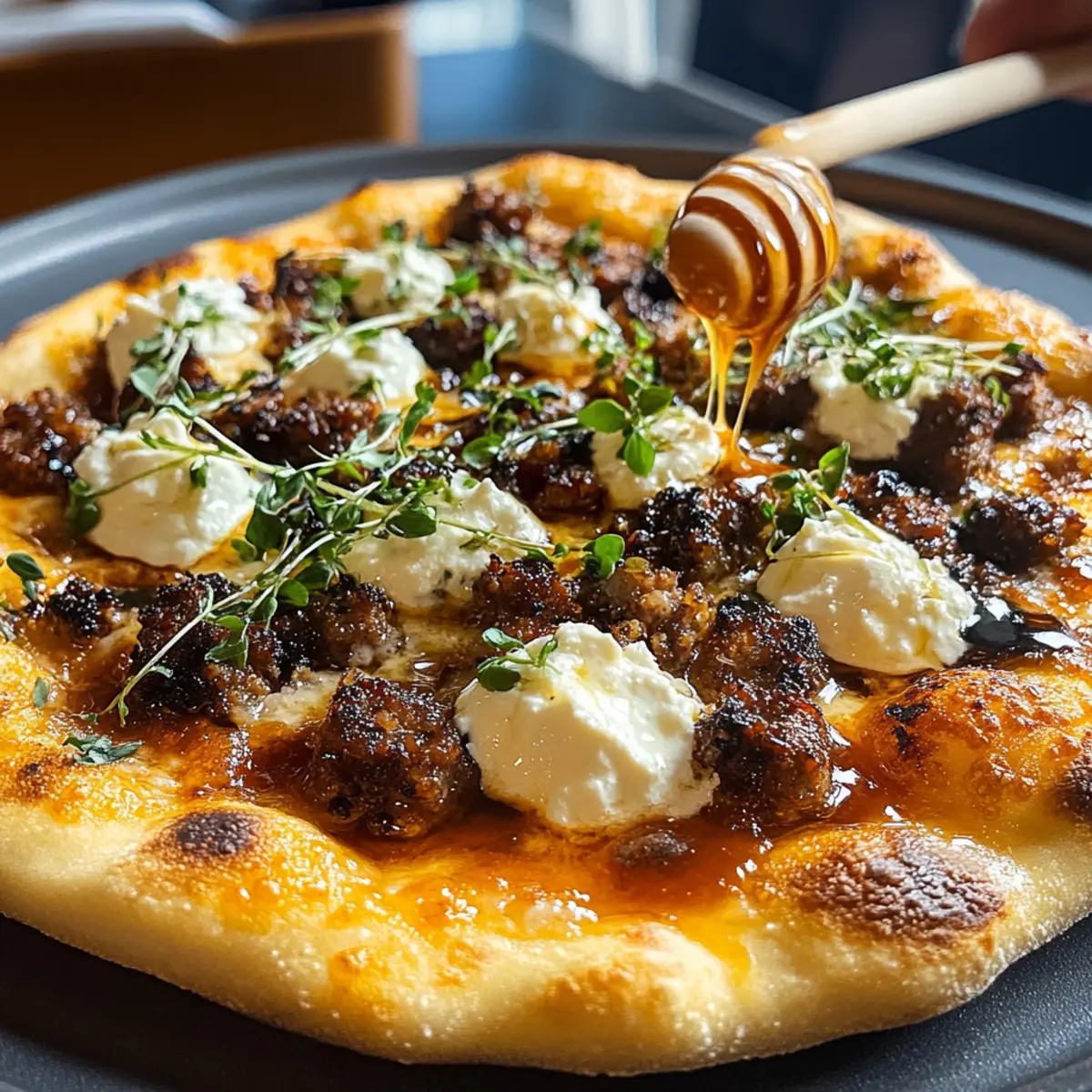 Sausage Ricotta Honey Hot Pizza