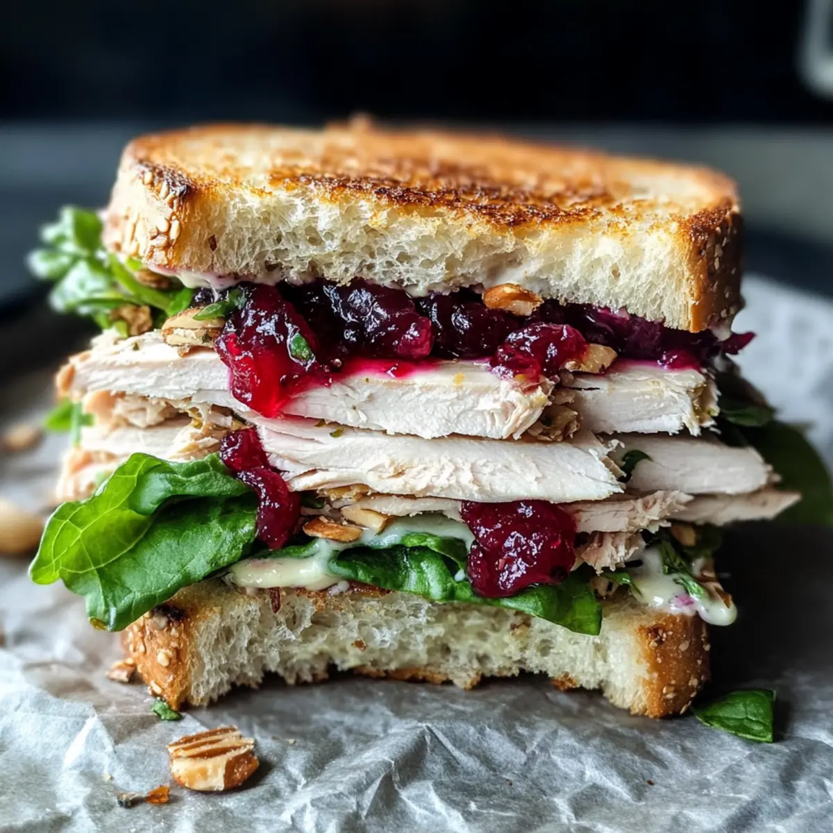 Leftover Cranberry Turkey Sandwich