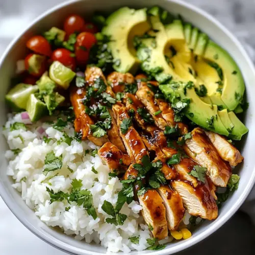 Honey Lime Chicken & Avocado Rice Bowl