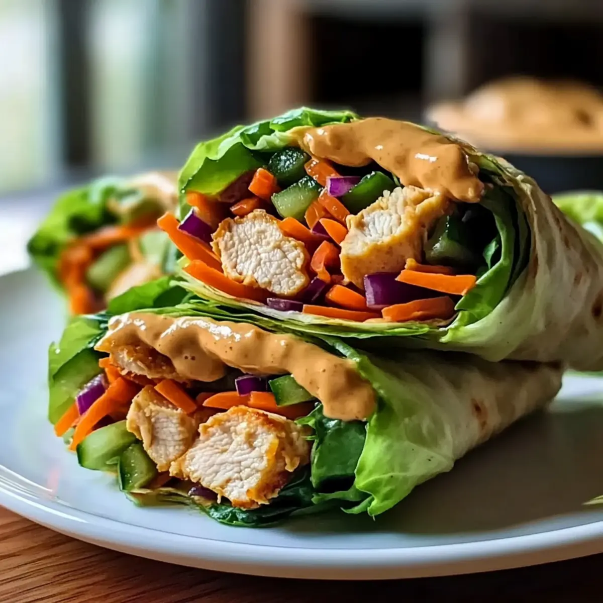 Thai Peanut Chicken Wraps