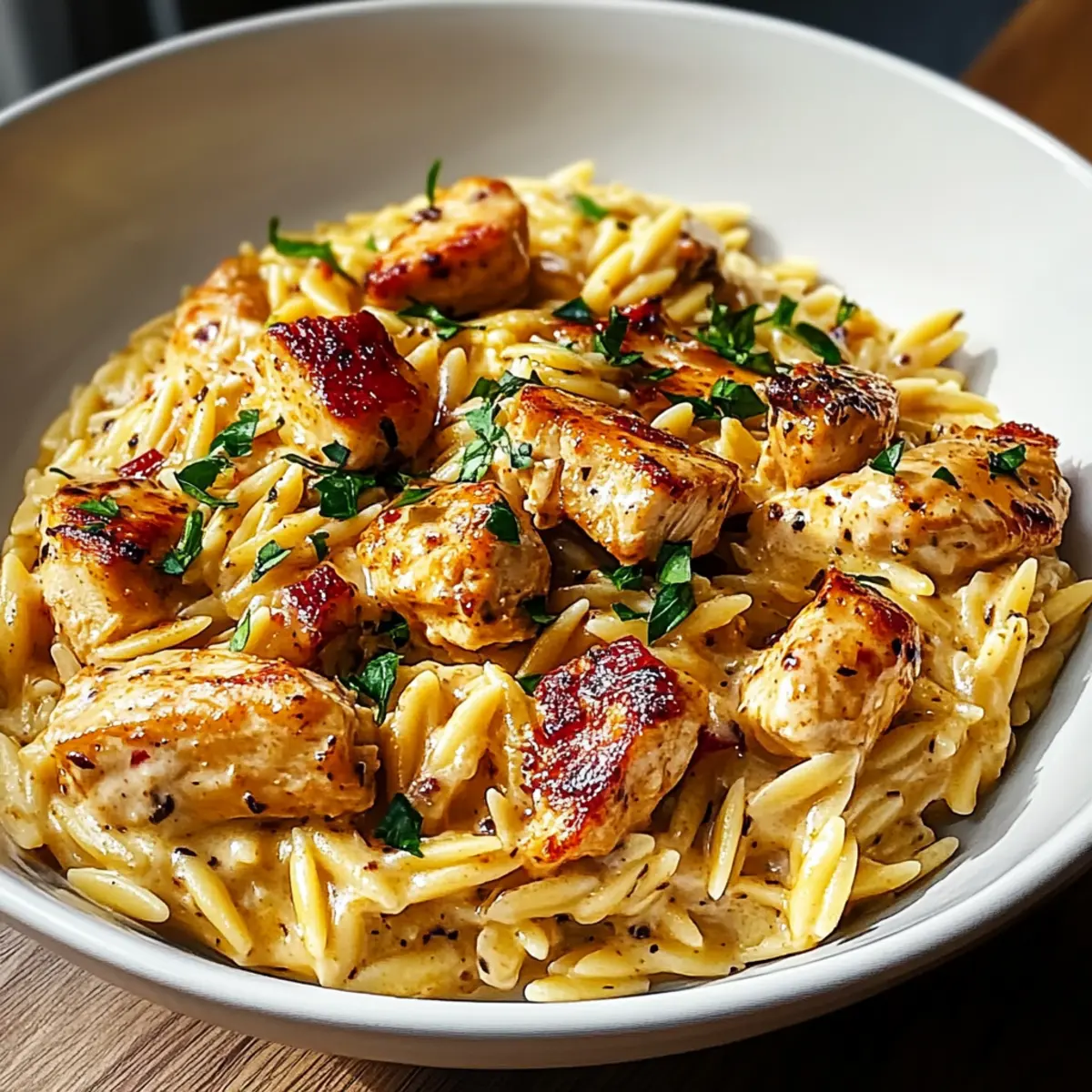 Cajun Chicken Alfredo Orzo