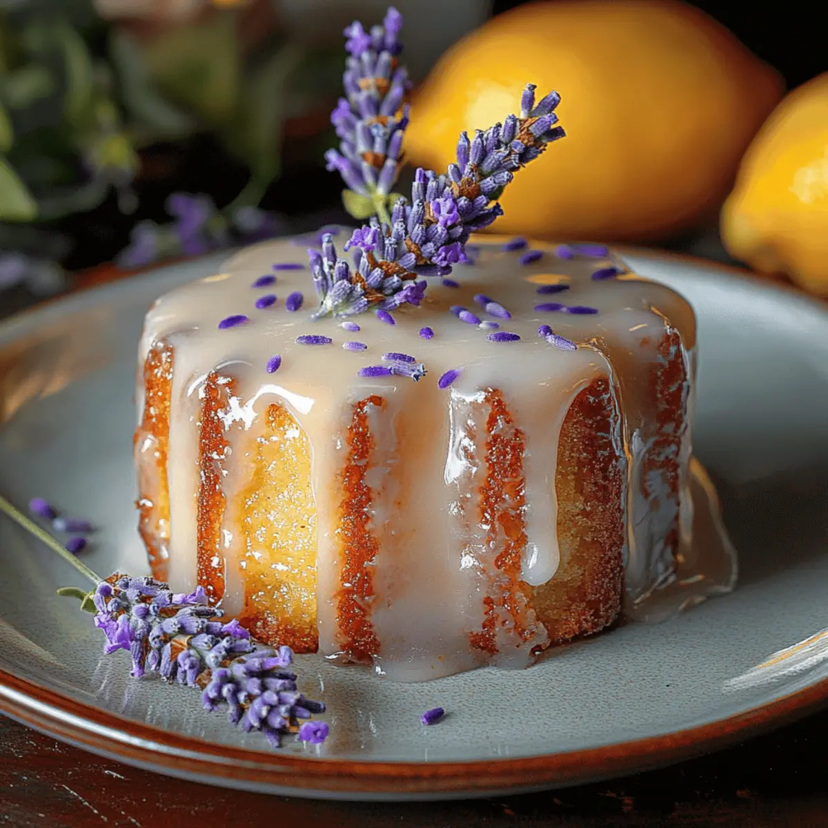 Mini Lemon Cakes with Lavender Glaze