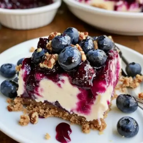 Cream Cheese Lemon Dessert with Blueberry Topping