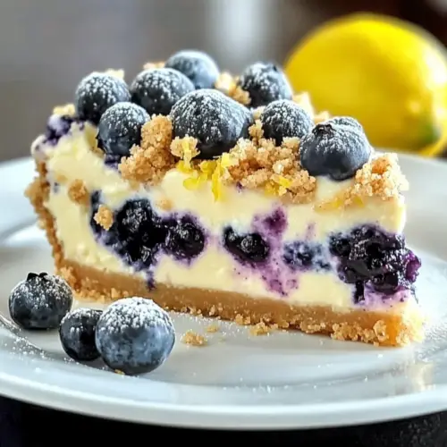 Lemon Blueberry Crumble Cheesecake