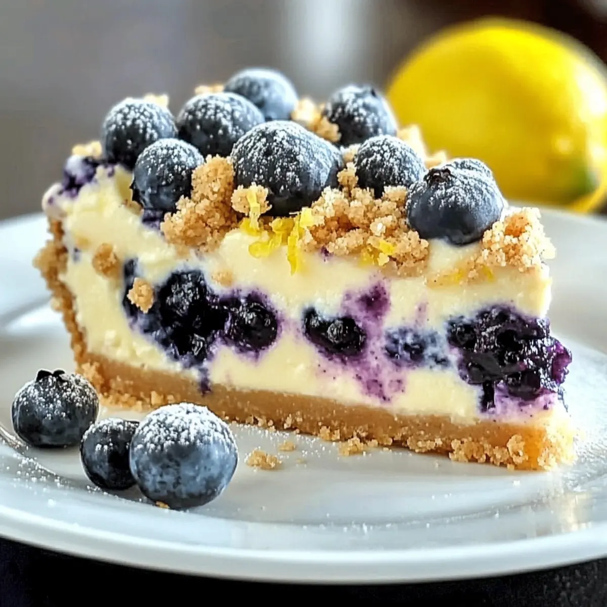 Lemon Blueberry Crumble Cheesecake