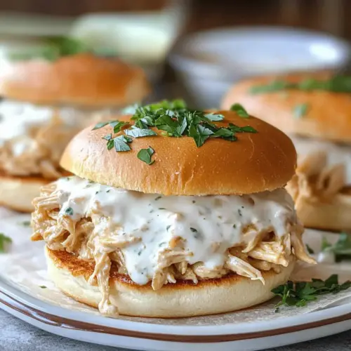 Chicken Alfredo Sloppy Joes