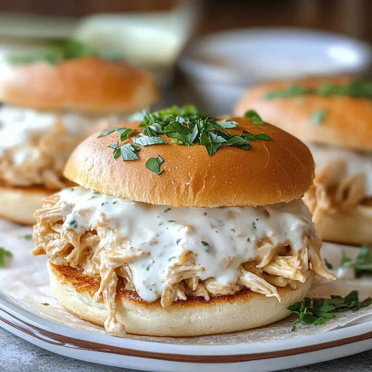 Chicken Alfredo Sloppy Joes