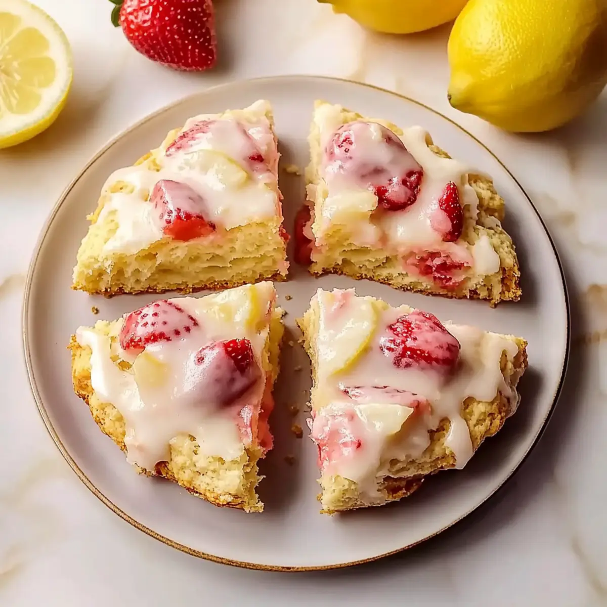 Strawberry Lemon Cream Scones