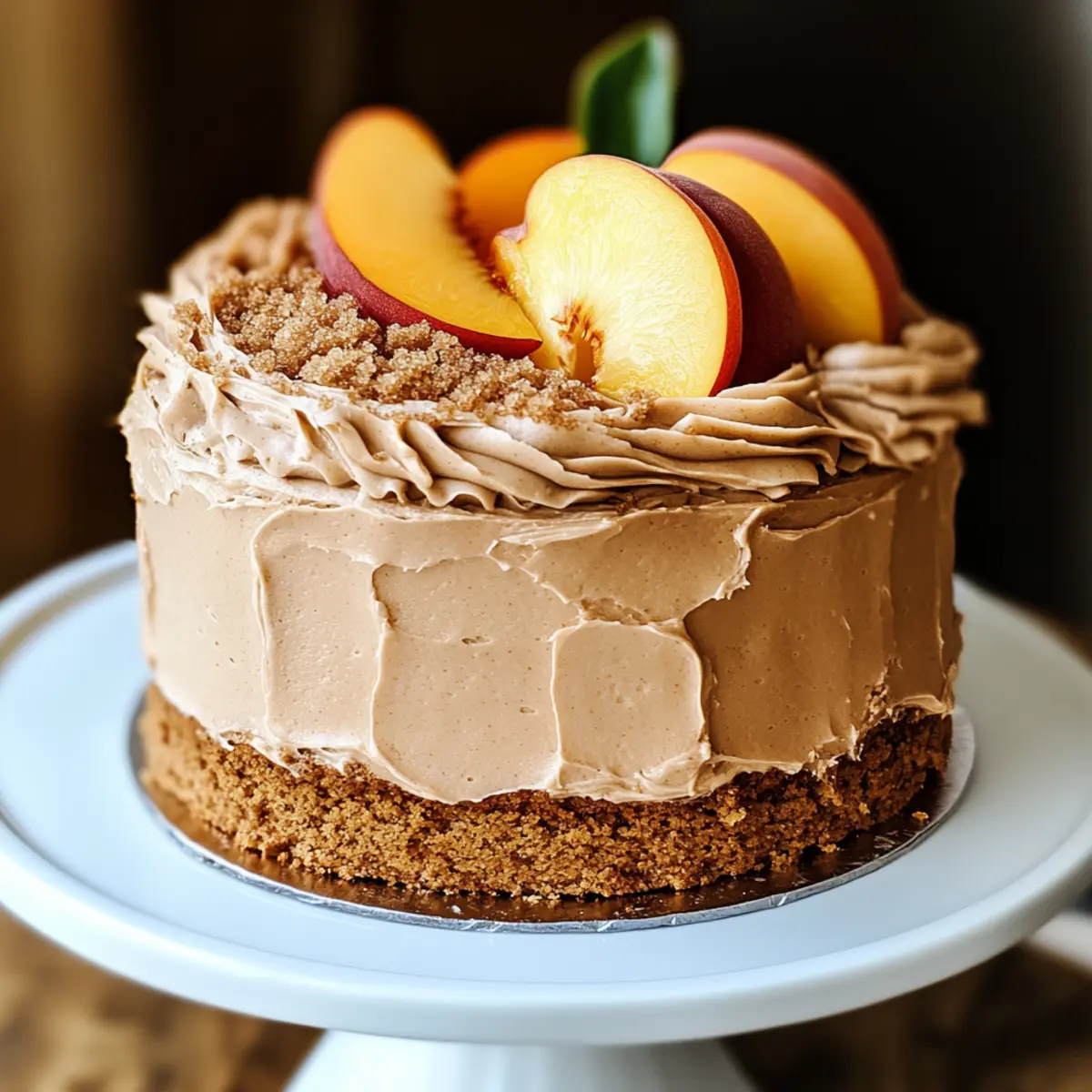 Peach Cake with Brown Sugar Frosting
