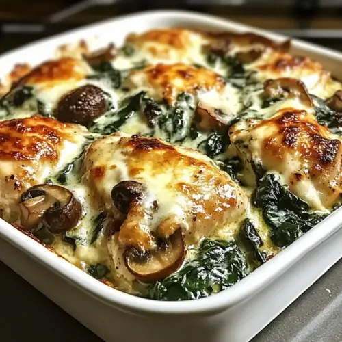 Low-Carb Chicken Spinach Mushroom Bake