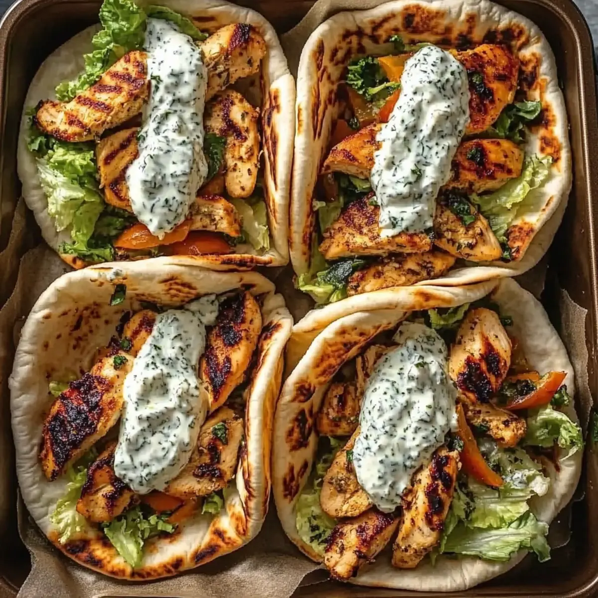 Sheet Pan Chicken Pitas with Herby Ranch