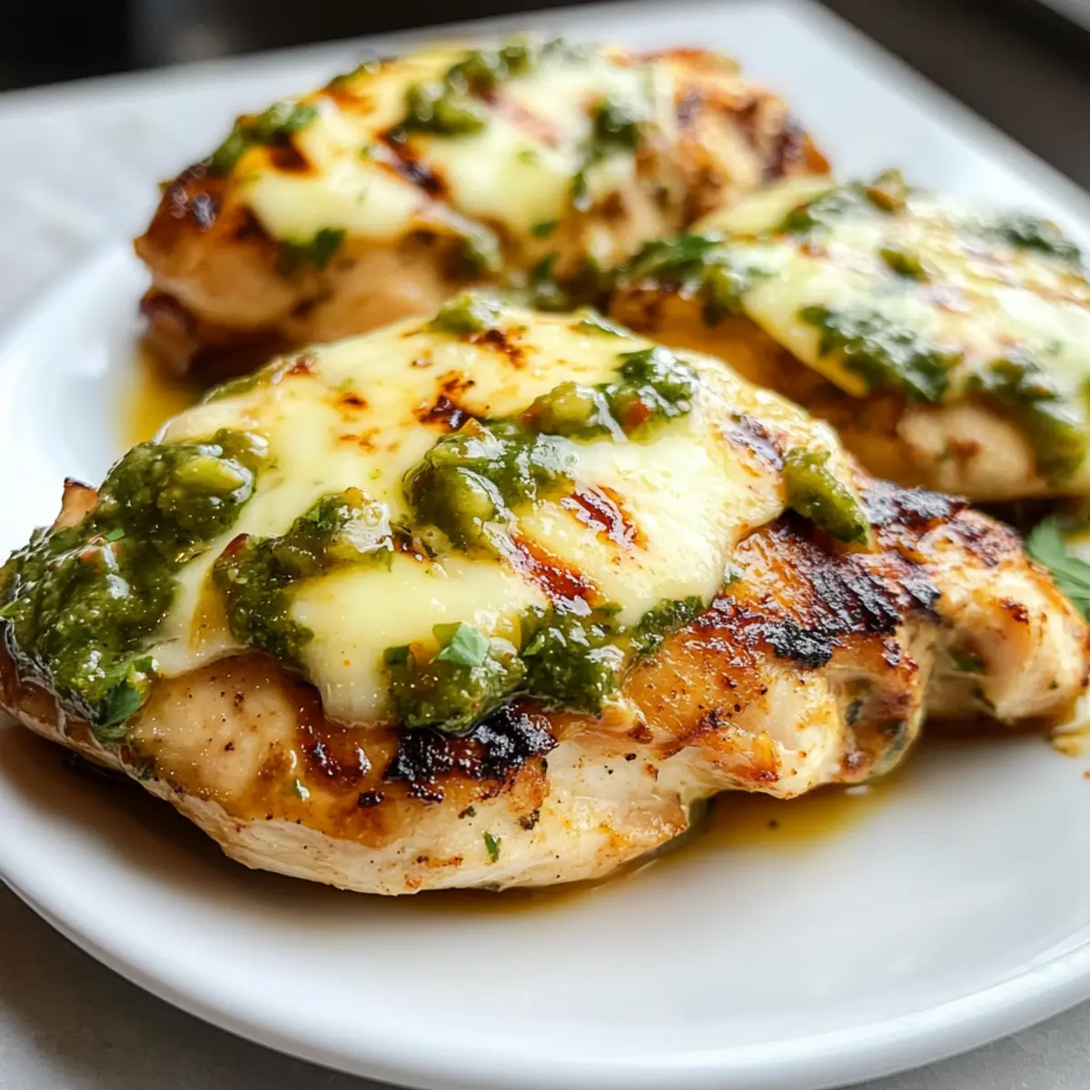 Grilled Salsa Verde Pepper Jack Chicken