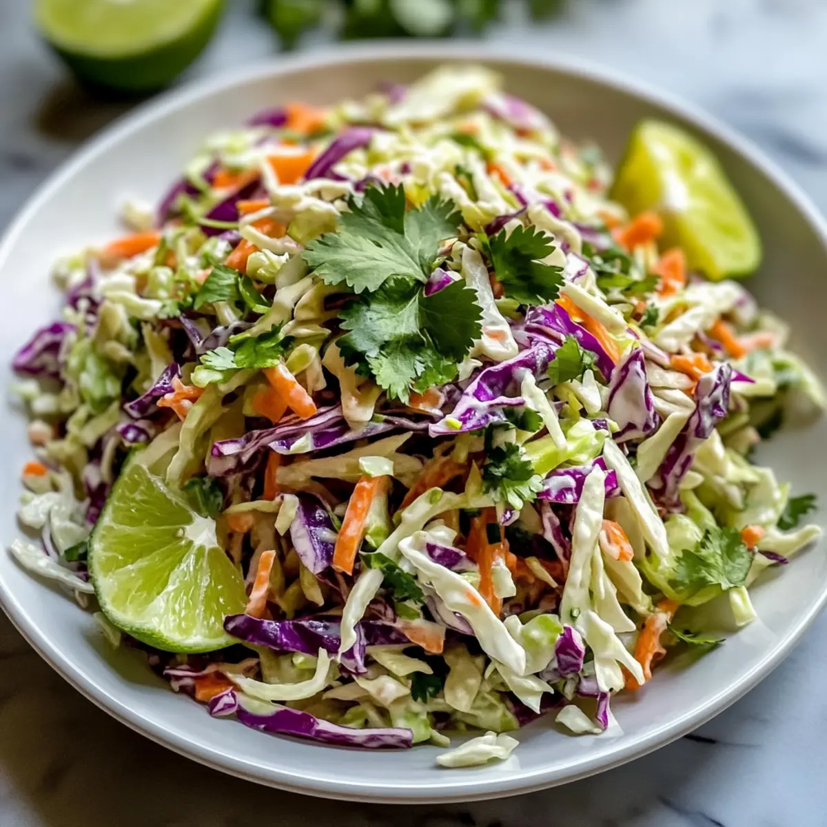 Mexican Coleslaw with Lime Juice and Cilantro