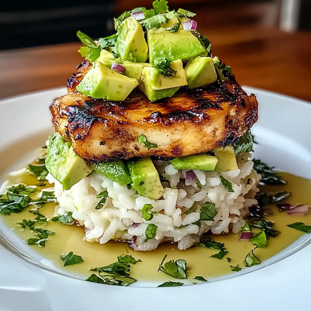 Honey Lime Chicken & Avocado Rice Stack