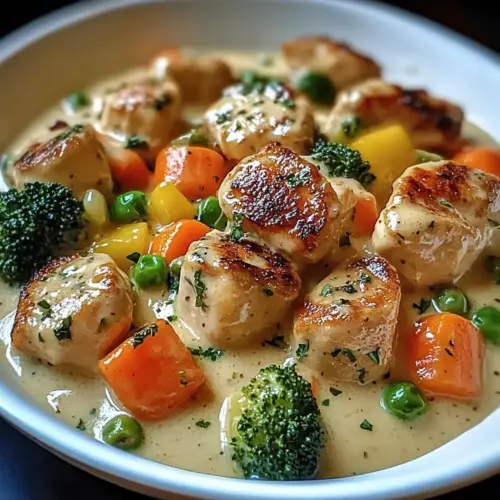 Creamy Garlic Chicken with Fresh Veggies