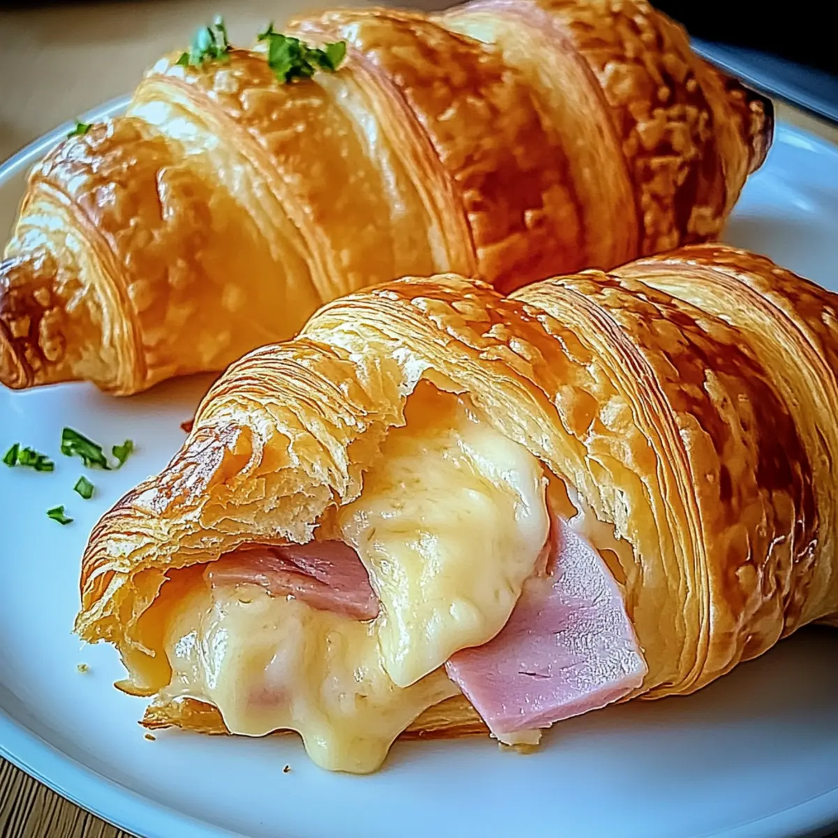 Baked Ham and Cheese Croissants