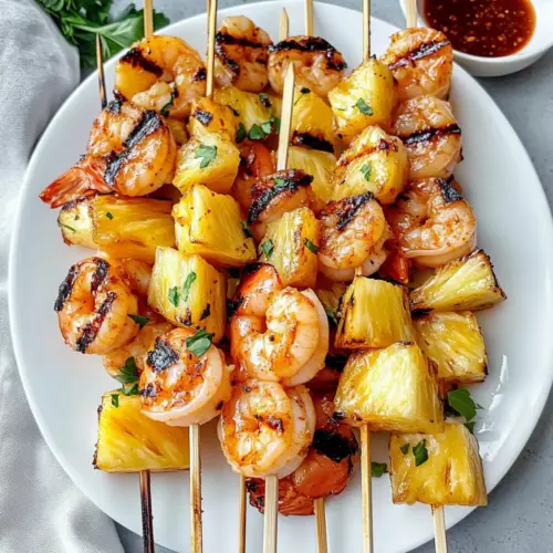 Sweet and Spicy Pineapple Shrimp Skewers