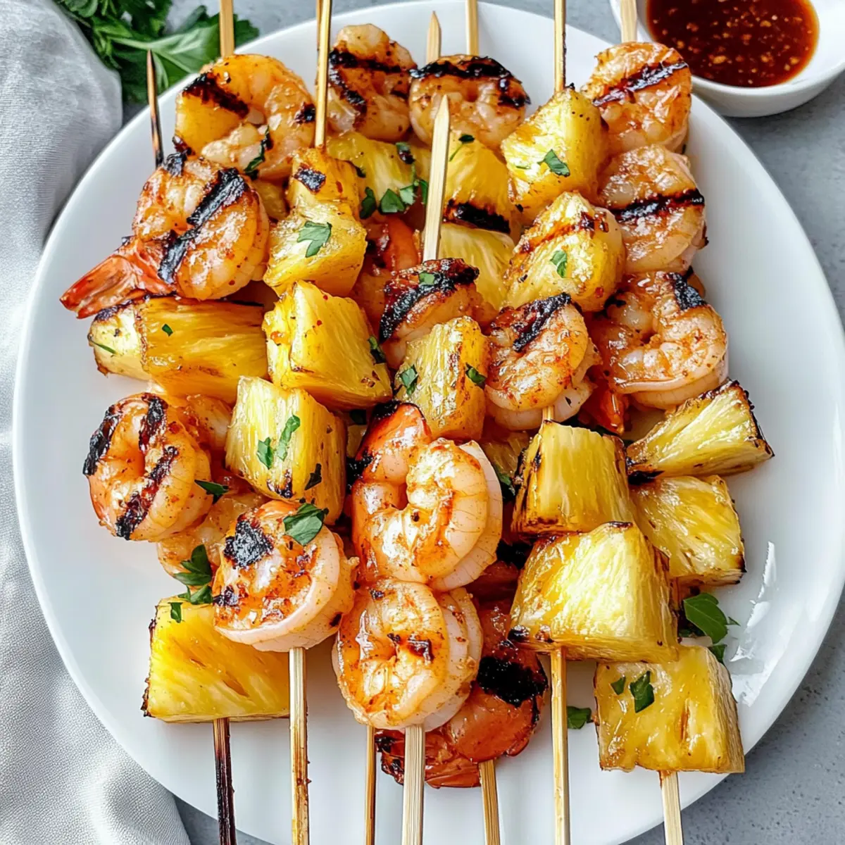 Sweet and Spicy Pineapple Shrimp Skewers