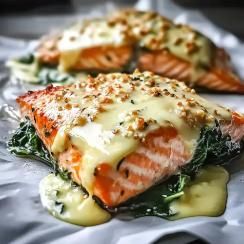 Baked Salmon with Spinach