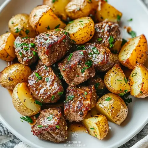 Garlic Steak Bites and Potatoes