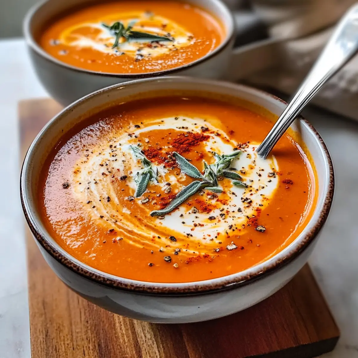 Creamy Roasted Red Pepper Gouda Soup