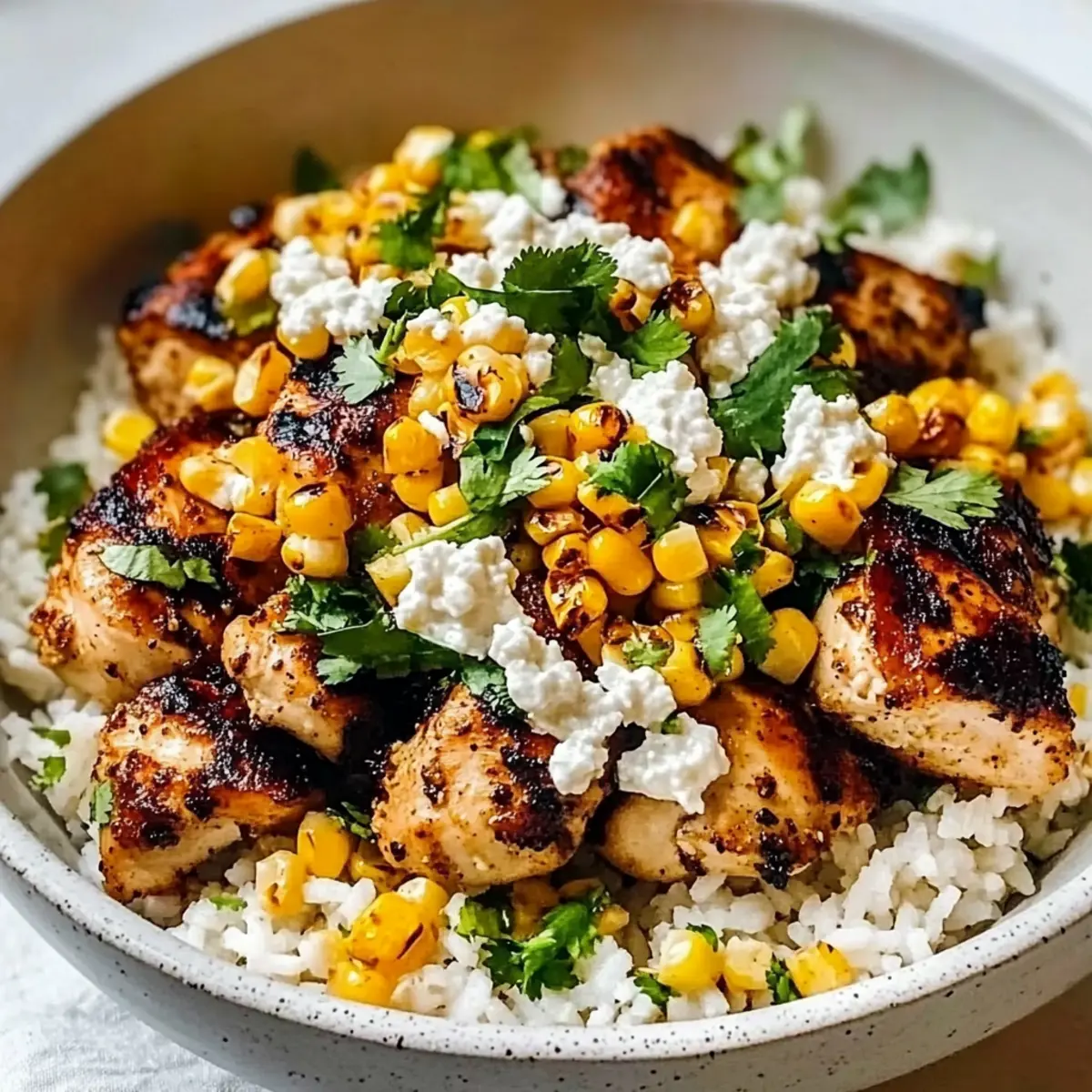 Street Corn Chicken and Rice Bowls