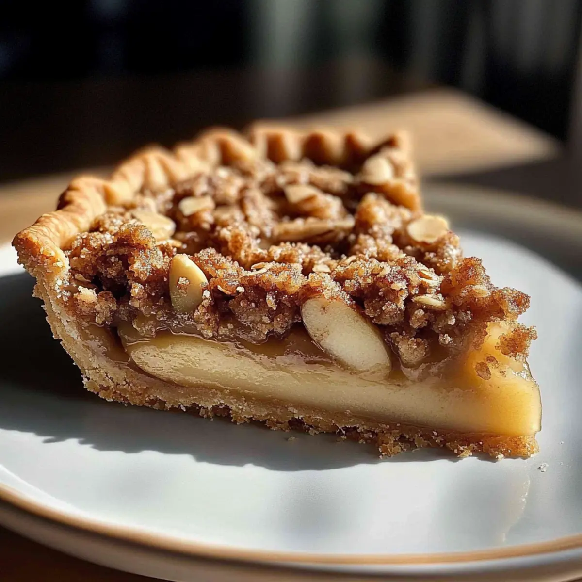 Chai Spiced Pear Almond Crumble Tart
