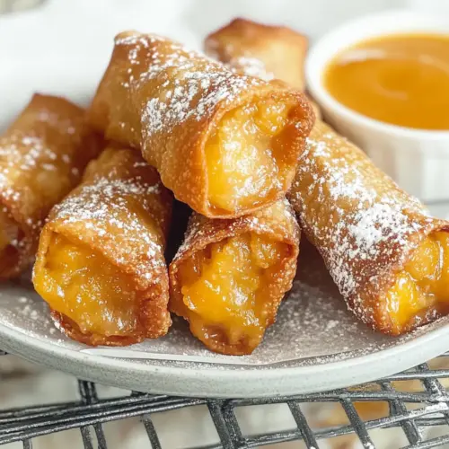 Peach Cobbler Egg Rolls
