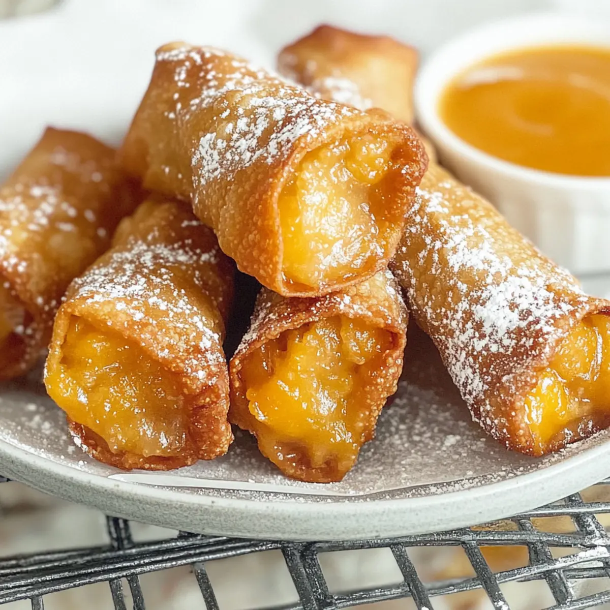 Peach Cobbler Egg Rolls