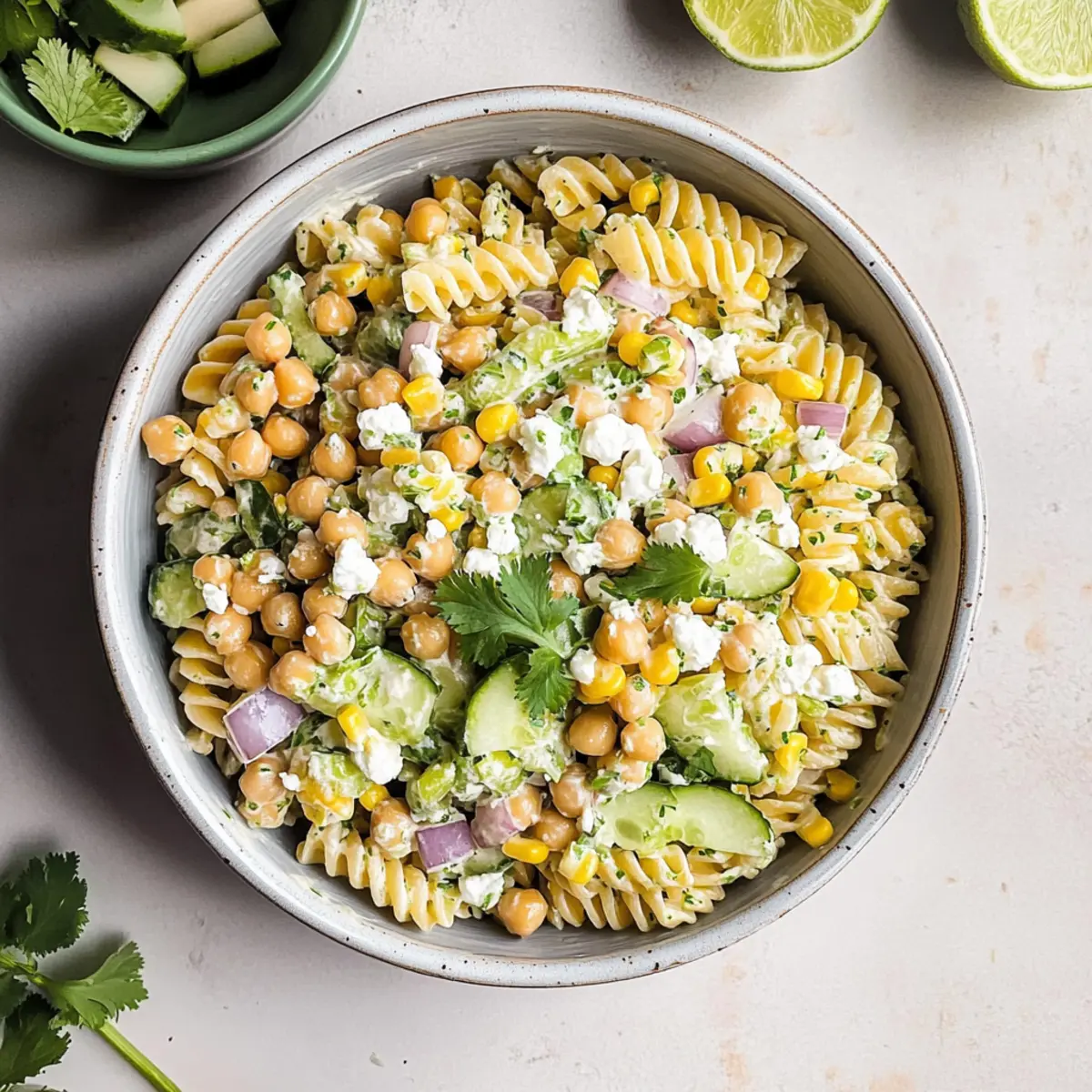 Fresh & Healthy Cilantro Lime Pasta Salad