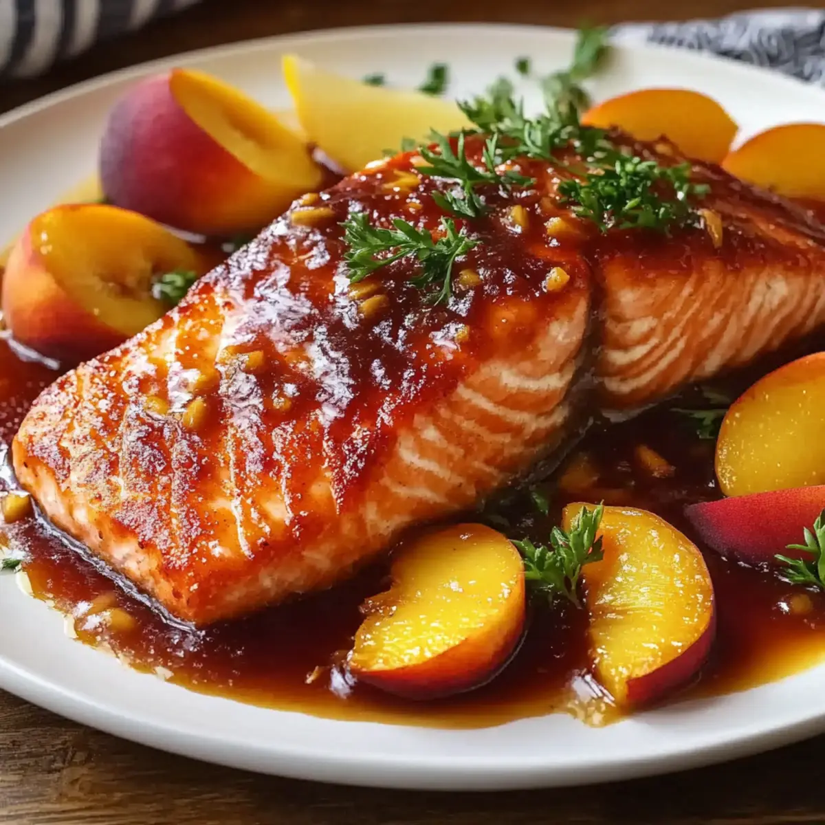 Bourbon Peach Roasted Salmon