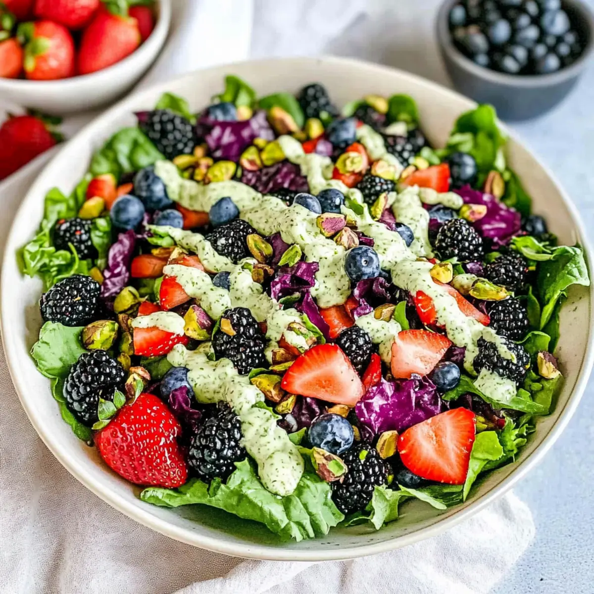 Berry Salad with Creamy Lemon Herb Dressing
