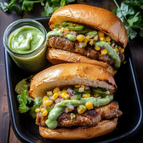 Honey Jalapeño Turkey Burgers with Avocado Crema
