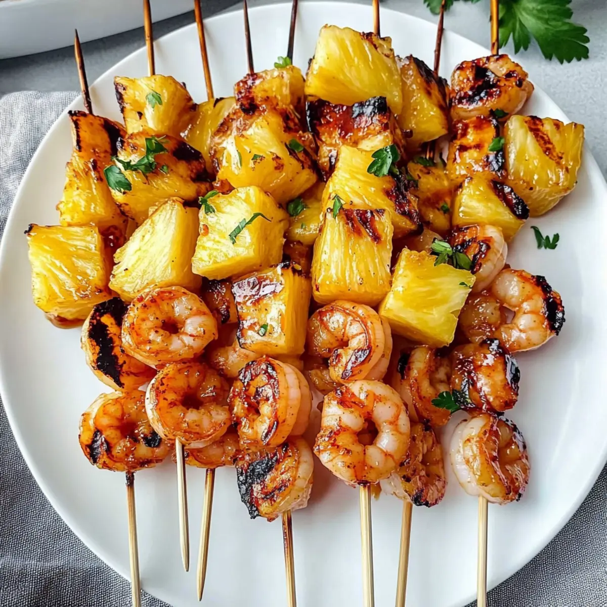 Sweet and Spicy Pineapple Shrimp Skewers