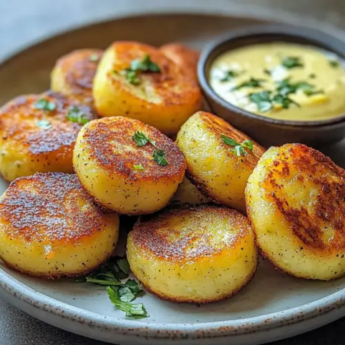 Crispy Caribbean Yucca Cakes with Garlic-Lime Mojo