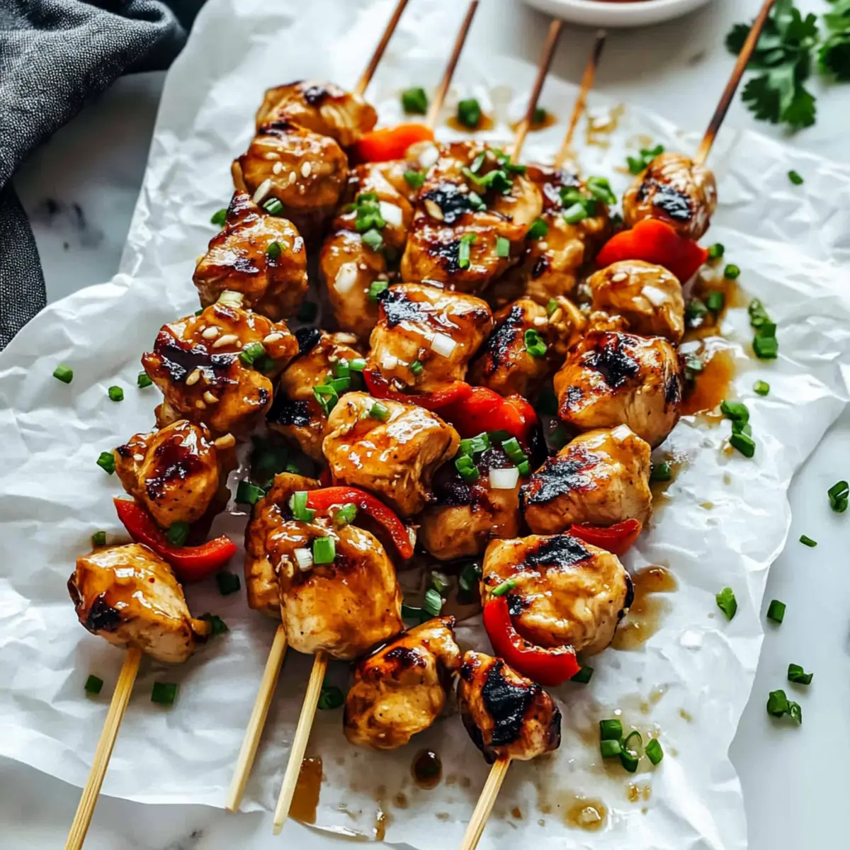 Grilled Asian Chicken Skewers with Honey Garlic Sauce